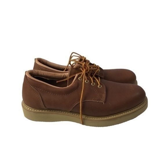 DOUBLE H Vintage Brown Leather Work Wedge Oxfords 8.5 EE main image 7